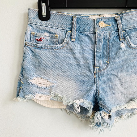 Hollister Pants - Womens Hollister Denim Destroyed Shorts Hi Rise 3